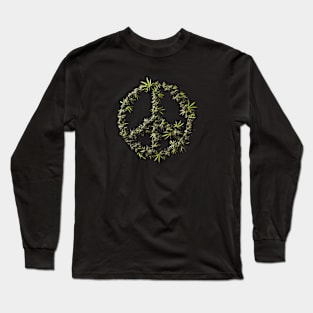 Marijuana Peace Sign #1 Long Sleeve T-Shirt